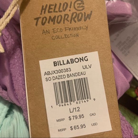 NWT Billabong So Dazed Bandeau Size Large - Picture 6 of 7